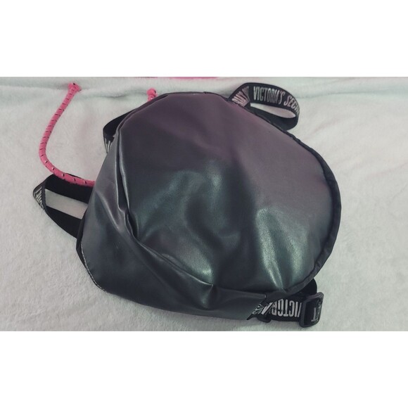 Victoria's Secret Gym Pink Drawstring Backpack Bag Black Missing Logo No Straps - Picture 5 of 12